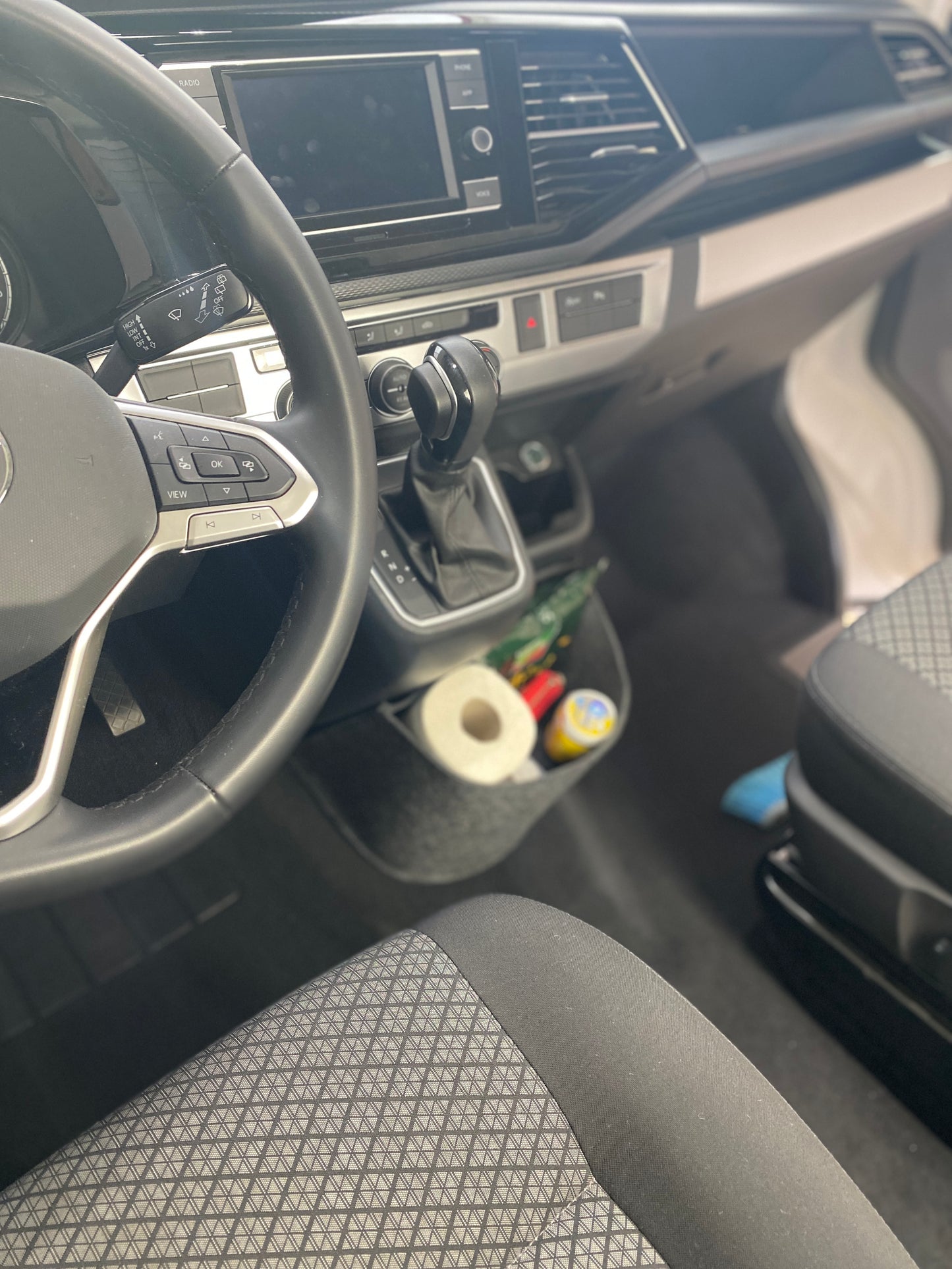 Vw T6.1 Bulli Cockpit Filztasche in Dunkel Grau für California Beach, Coast, Multivan >> Aufbewahrung für vieles "NEU"