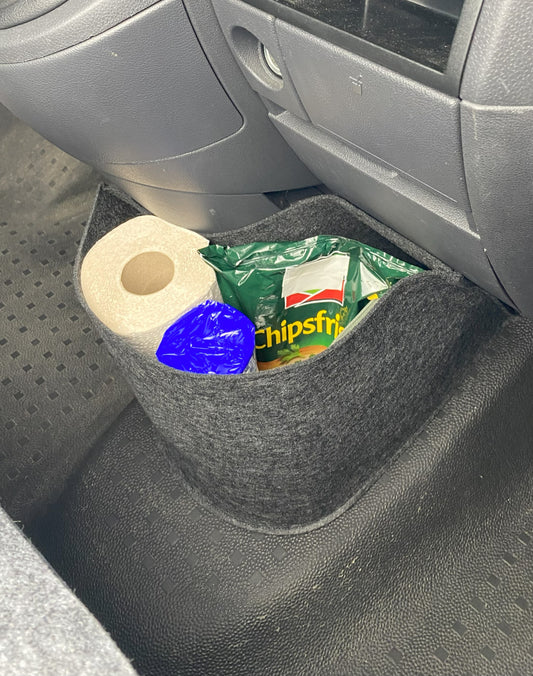 Vw T5 Bulli Cockpit Filztasche in Anthrazit für Transporter, Caravelle und California>> Aufbewahrung für vieles "NEU"