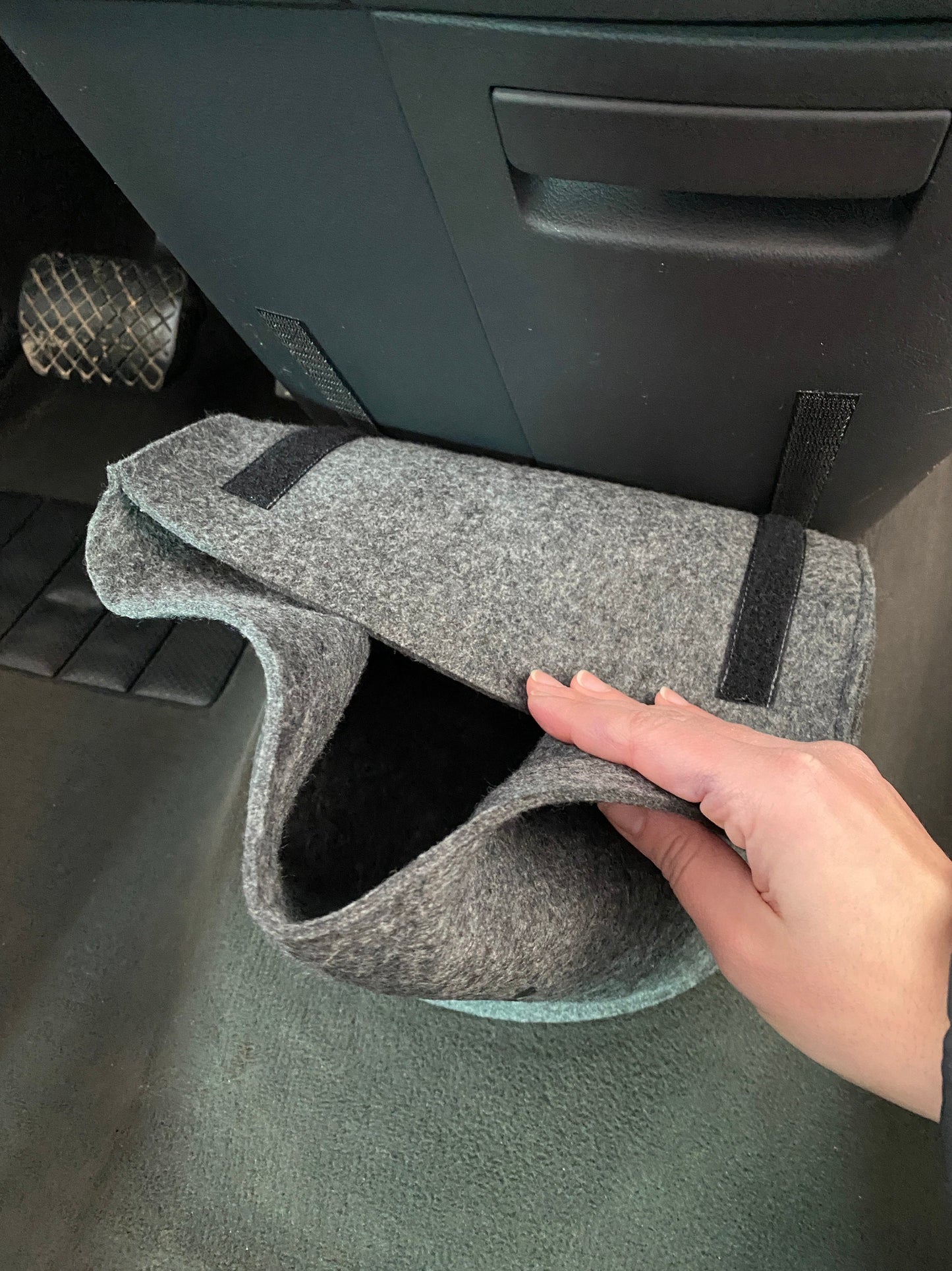 Vw T5 T6 Multivan Bulli Cockpit Filztasche in Dunkelgrau | Auto Organizer Flaschenhalter Aufbewahrungskorb für vieles "NEU"