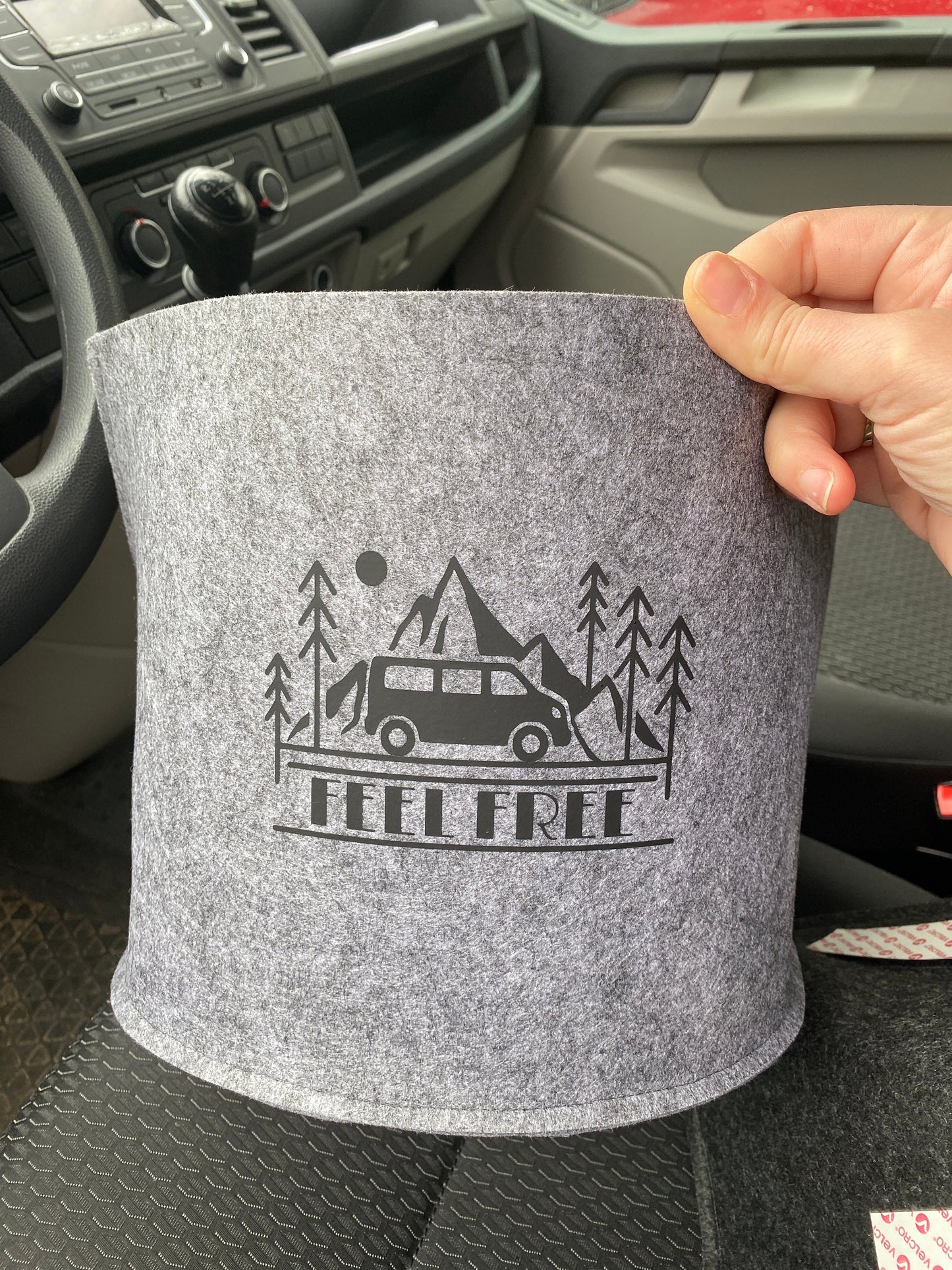 Vw T5 Bulli Cockpit Filztasche in Dunkelgrau für Transporter, Caravelle und California>> Aufbewahrung für vieles "NEU"