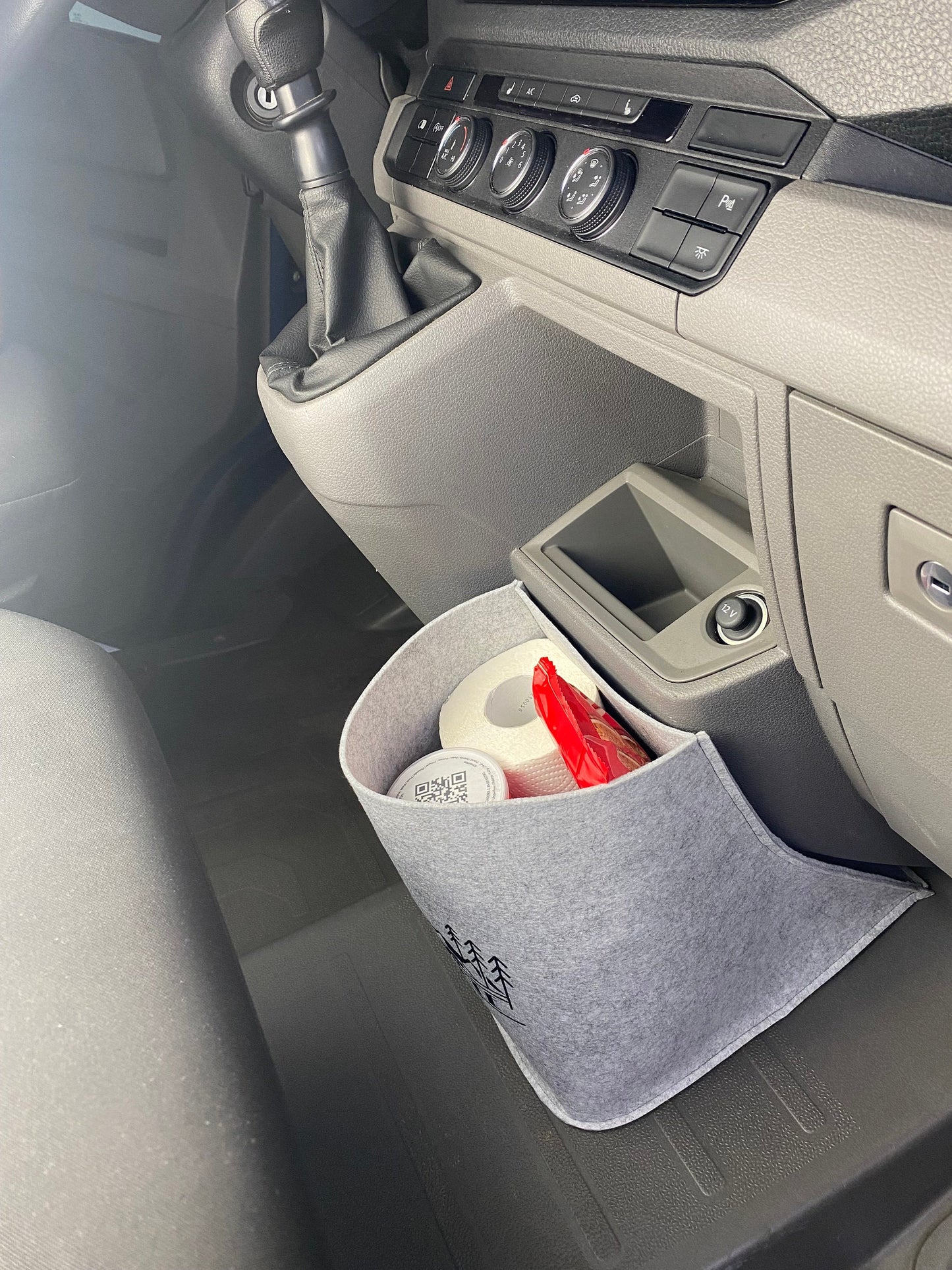Vw Grand California Crafter MAN TGE Cockpit Filztasche in Hell Grau >> Aufbewahrung für vieles im Alltag und auf Reisen "NEU"