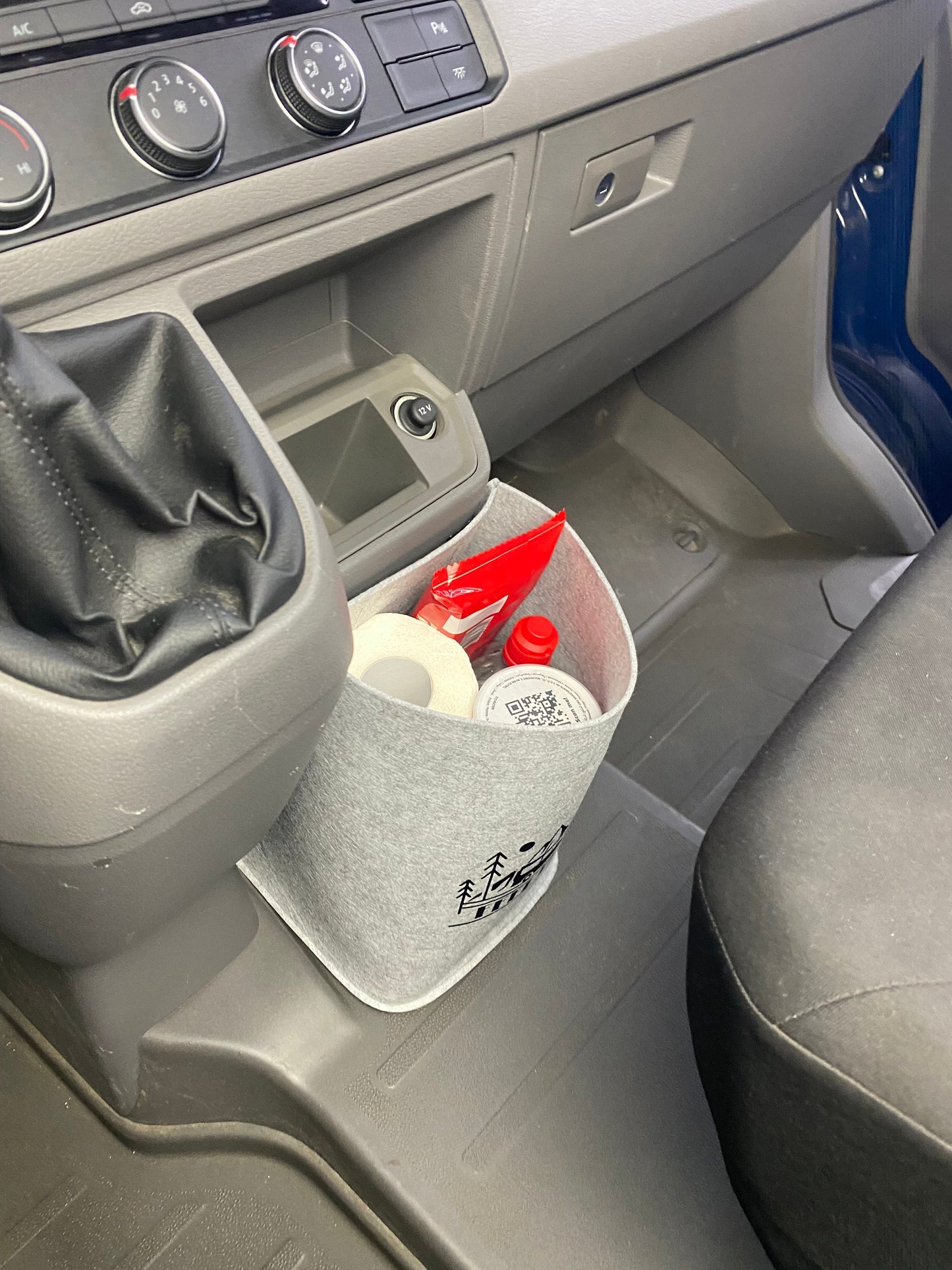 Vw Grand California Crafter MAN TGE Cockpit Filztasche in Hell Grau >> Aufbewahrung für vieles im Alltag und auf Reisen "NEU"