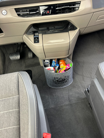 VW T7 Bulli Cockpit Filztasche in Dunkelgrau für California Beach, Coast, Multivan >> Aufbewahrung für vieles "NEU" (Kopie)