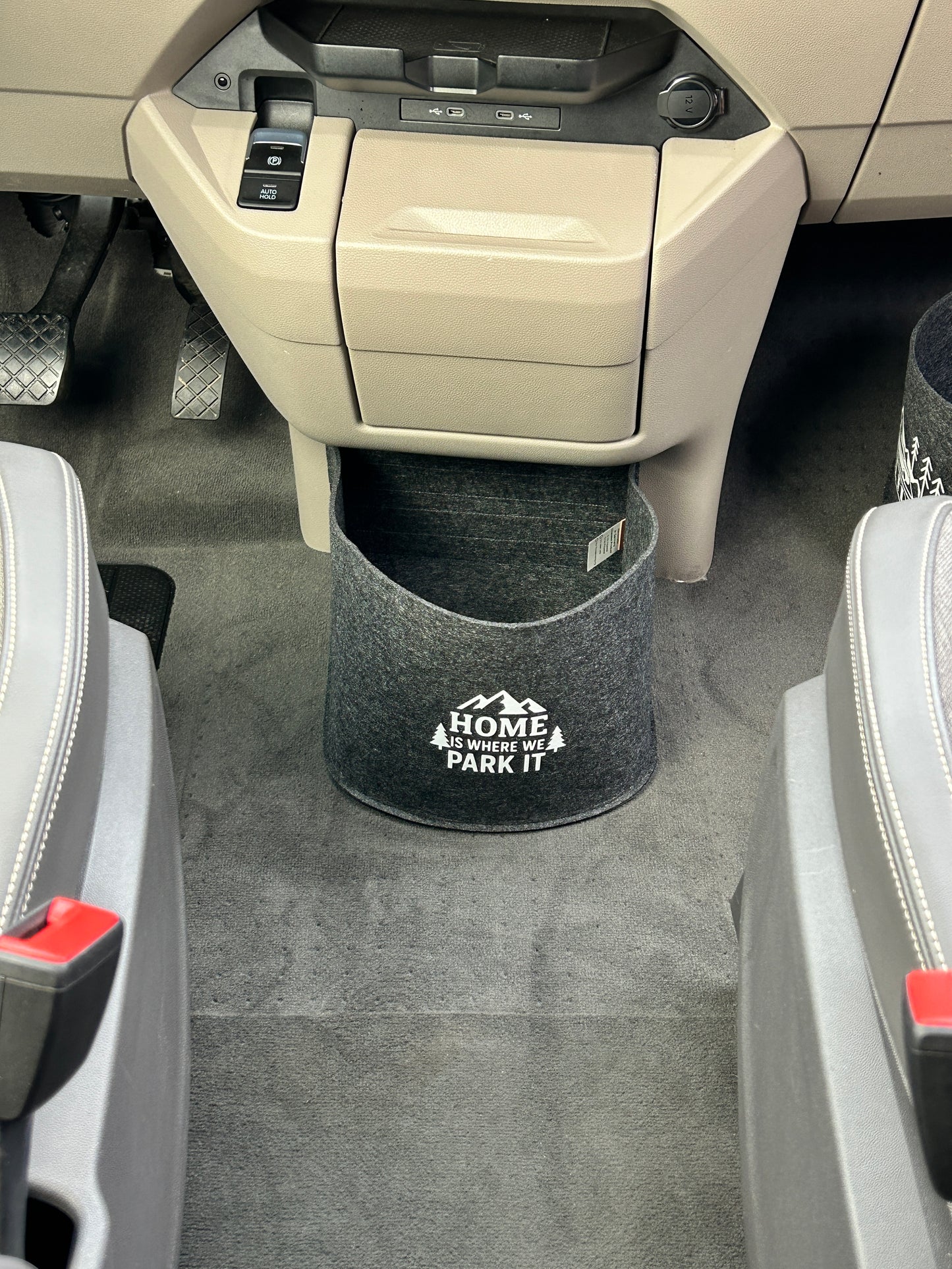 VW T7 Bulli Cockpit Filztasche in Anthrazit für California Beach, Coast, Multivan >> Aufbewahrung für vieles "NEU"