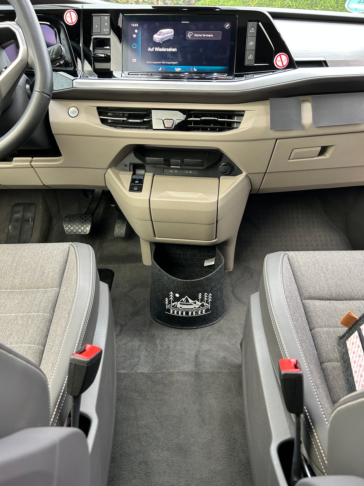 VW T7 Bulli Cockpit Filztasche in Anthrazit für California Beach, Coast, Multivan >> Aufbewahrung für vieles "NEU"