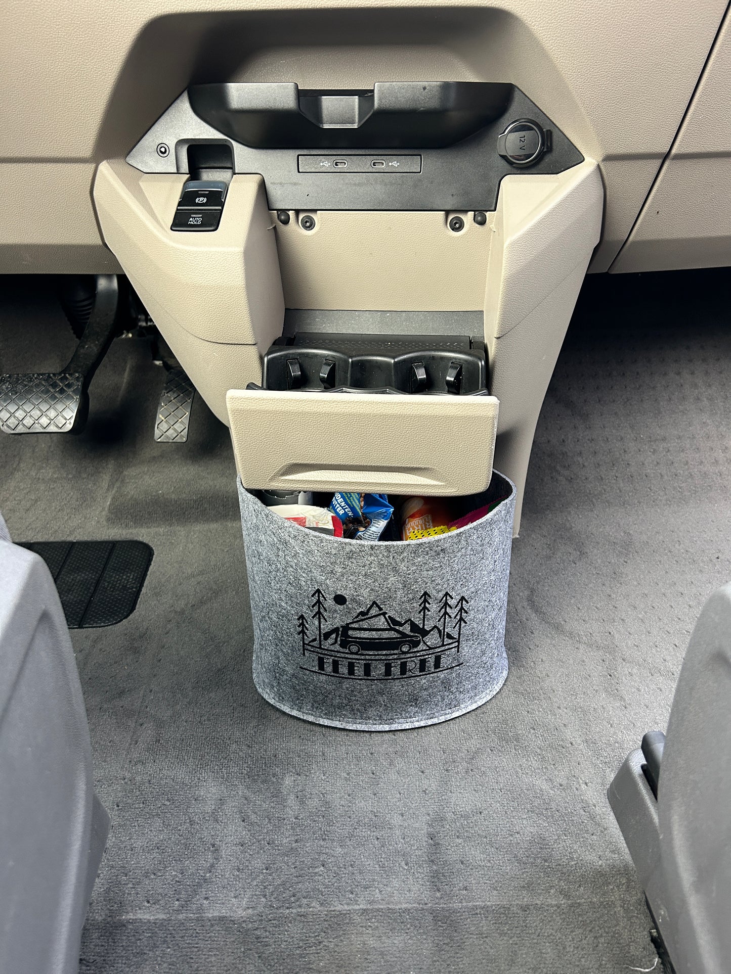 VW T7 Bulli Cockpit Filztasche in Dunkelgrau für California Beach, Coast, Multivan >> Aufbewahrung für vieles "NEU" (Kopie)