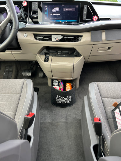 VW T7 Bulli Cockpit Filztasche in Anthrazit für California Beach, Coast, Multivan >> Aufbewahrung für vieles "NEU"