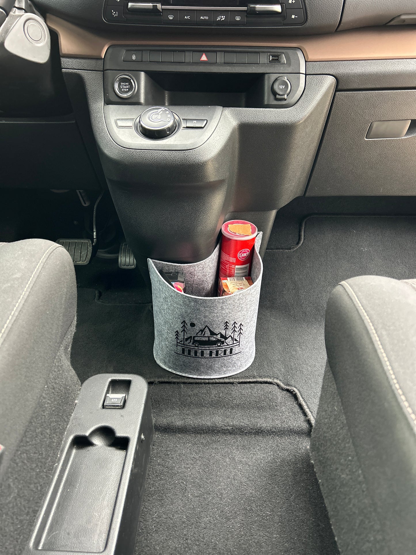 Arela Cockpittasche Dunkelgra für Toyota Proace Verso, Peugeot Traveller, Citroën Spacetourer, Opel Zafira Life. Van Organizer