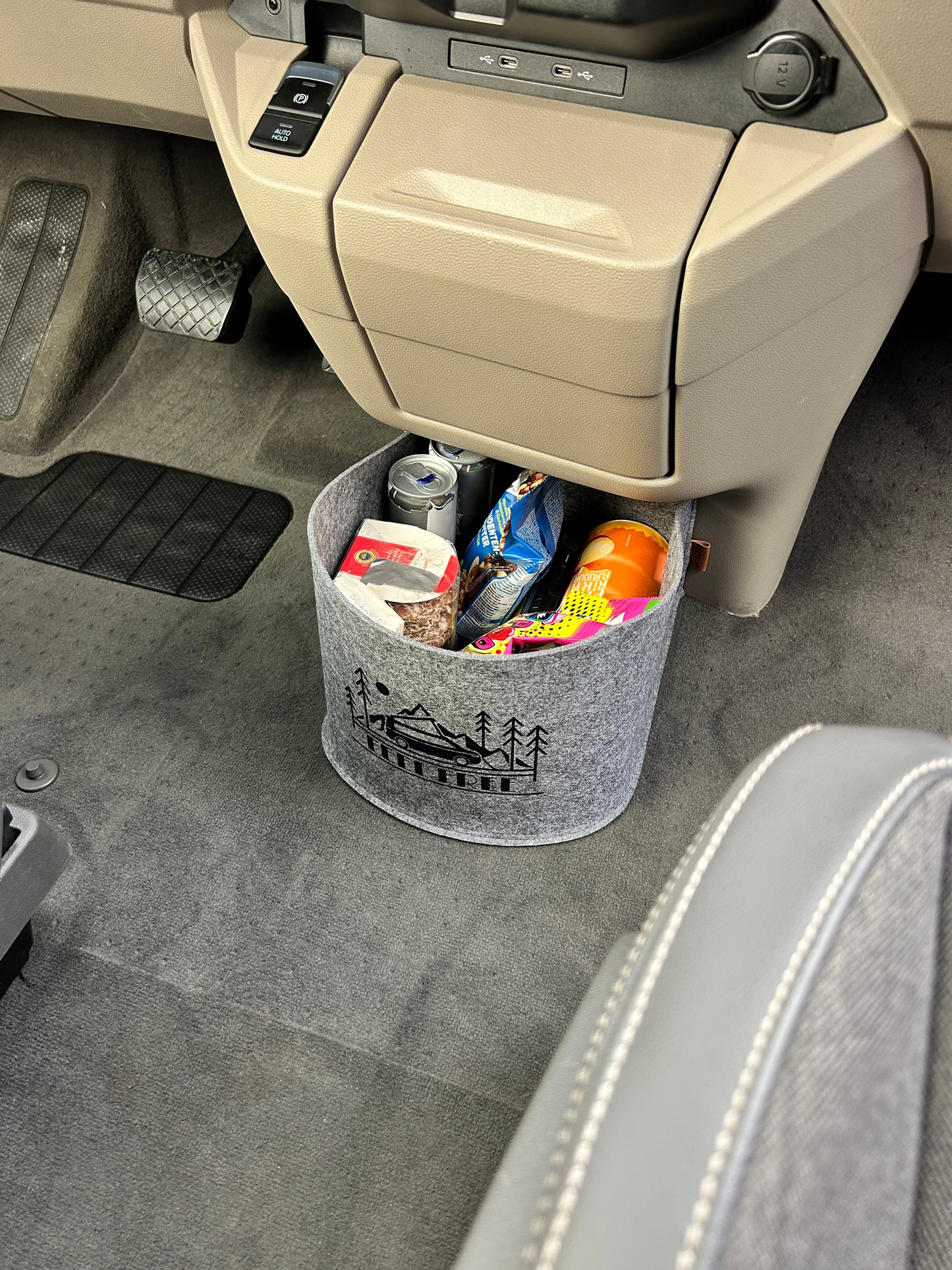 VW T7 Bulli Cockpit Filztasche in Dunkelgrau für California Beach, Coast, Multivan >> Aufbewahrung für vieles "NEU" (Kopie)