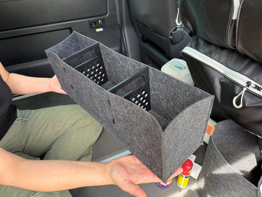 VW T6.1 Beach Filztasche für das Seitenfach in Anthrazit. >> Aufbewahrung für vieles für dein Bulli!