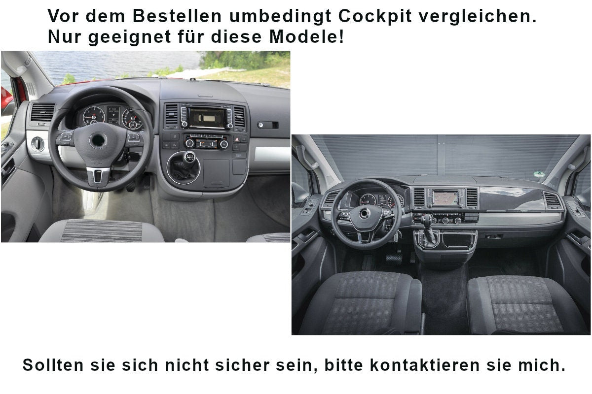 Vw T5 T6 Multivan Bulli Cockpit Filztasche in Anthrazit | Auto Organizer Flaschenhalter Aufbewahrungskorb für vieles "NEU"