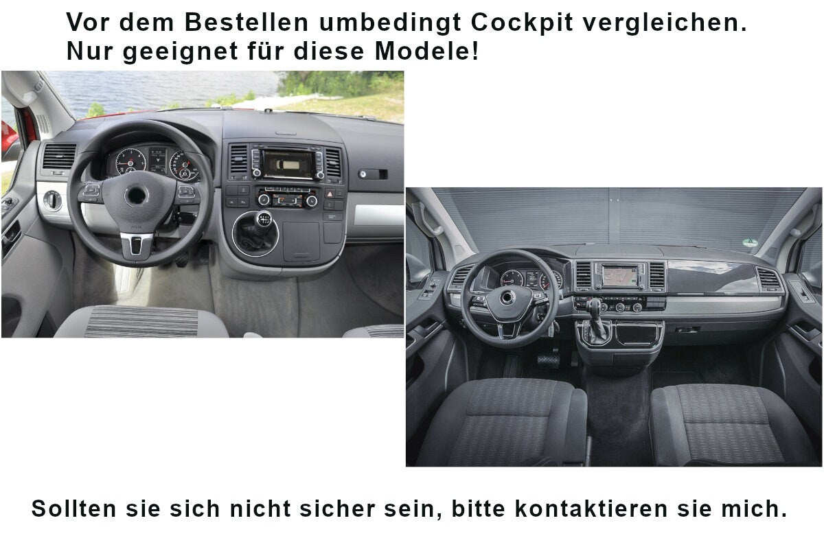 Vw T5 T6 Multivan Bulli Cockpit Filztasche in Hellgrau | Auto Organizer Flaschenhalter Aufbewahrungskorb für vieles "NEU"