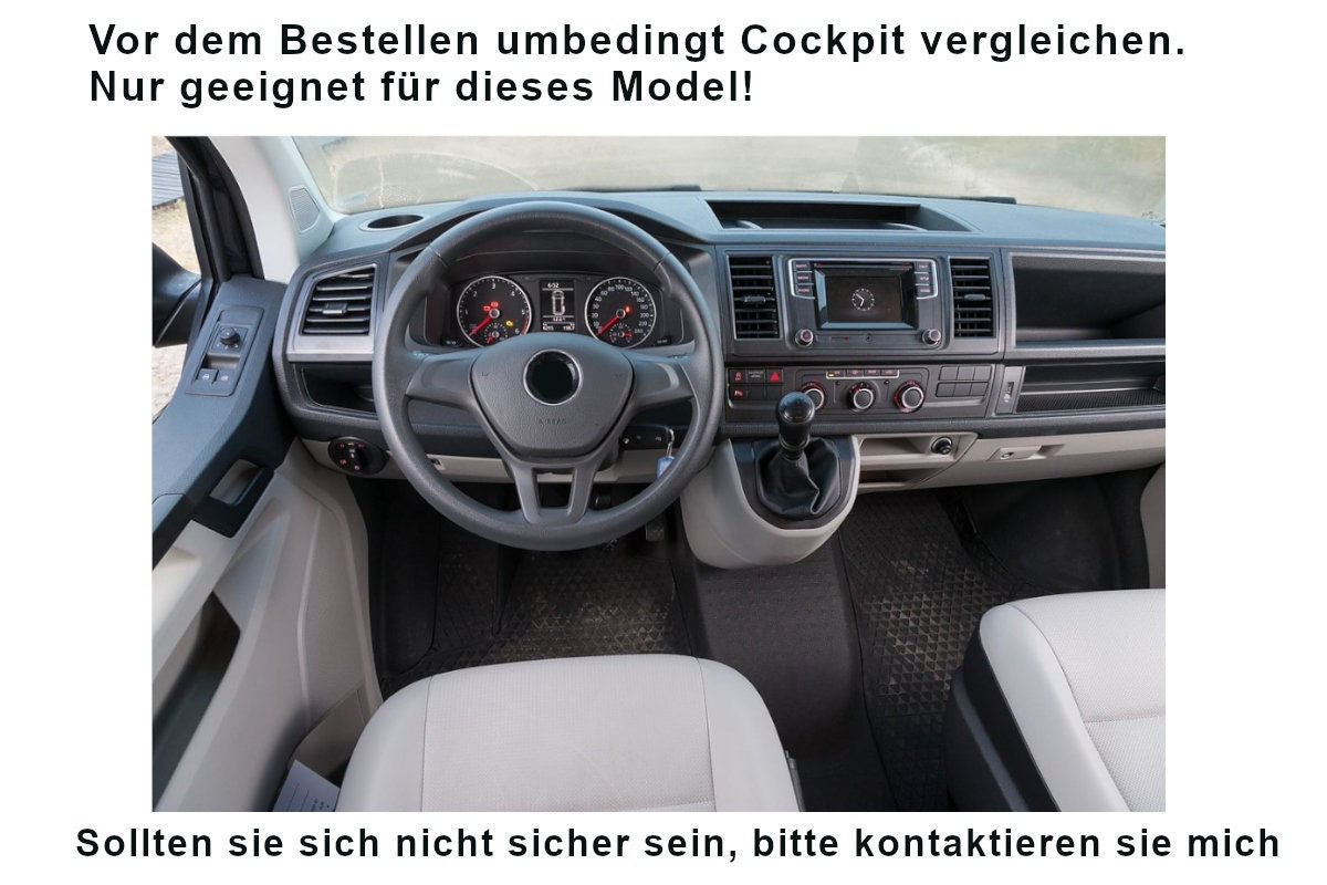 Vw T6 Bulli Cockpit Filztasche in Hellgrau für Transporter, Multivan, Caravelle >> Aufbewahrung für vieles "NEU"