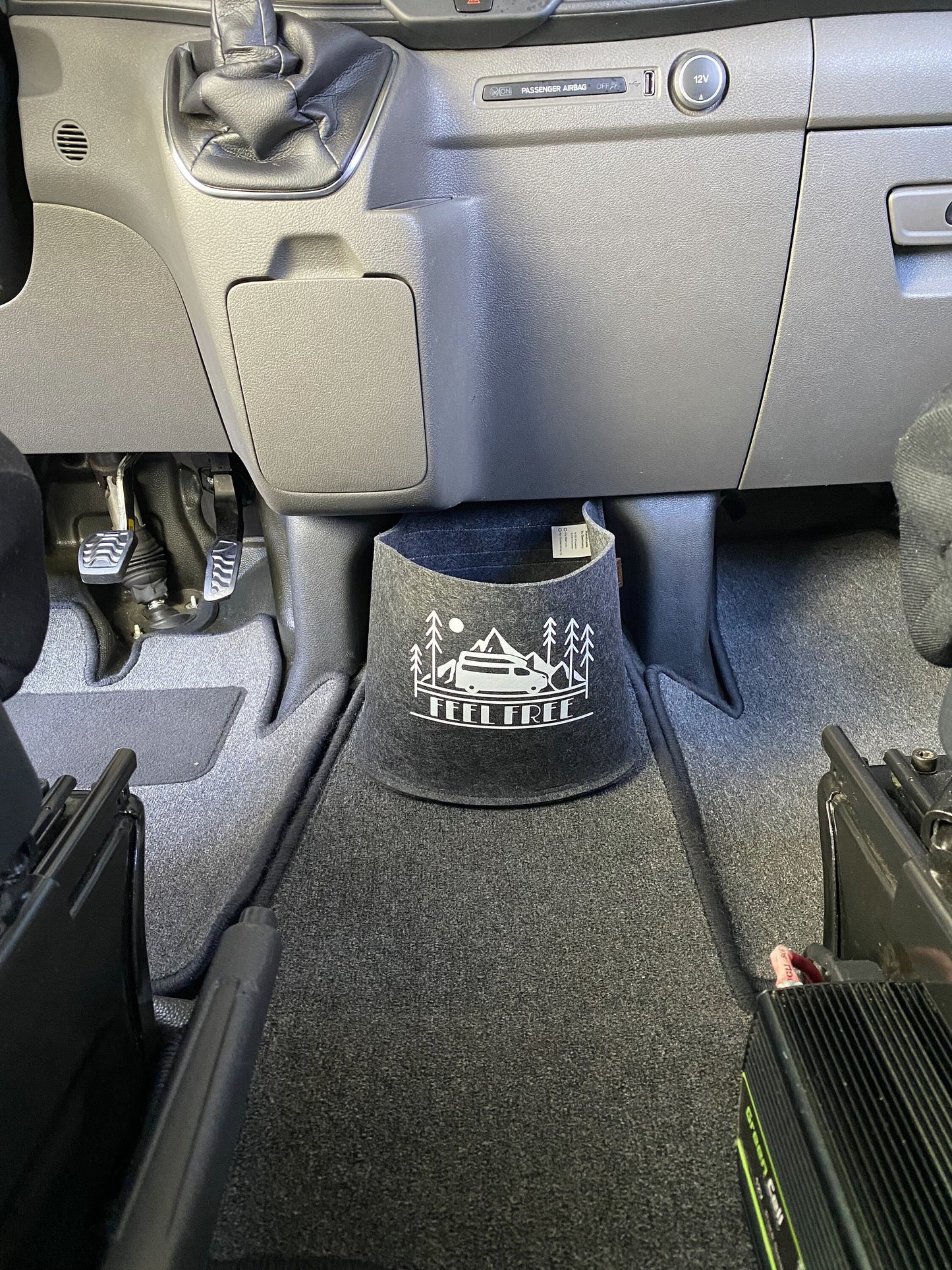 Ford Nugget Transit Custom Cockpit Filztasche in Anthrazit >> Organizer - Aufbewahrung für vieles "NEU"